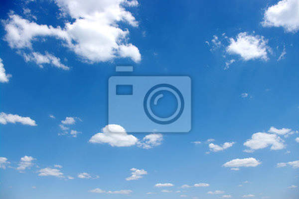 Фотообои с белыми облаками в синем небе