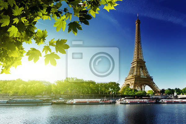 Фотообои - р.Сена в Париже с Эйфелевой башней