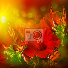 Фотообои - Красный гибискус