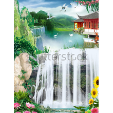 Фотообои 3Д с водопадом
