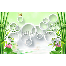 3D обои для стен с бамбуком