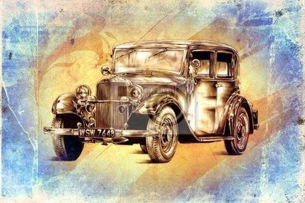Фотообои со старой винтажной машиной артикул 10003682