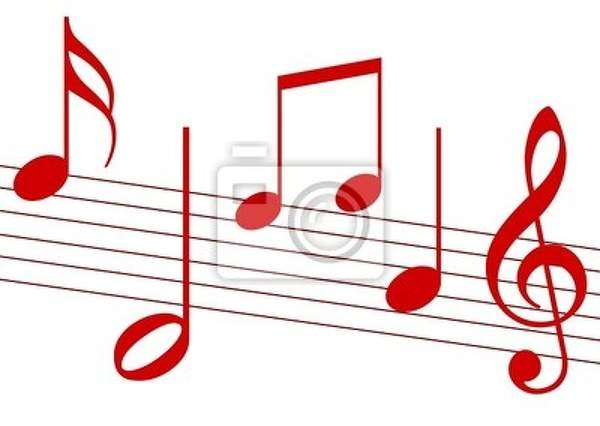 Фотообои - Красные ноты артикул 10003756