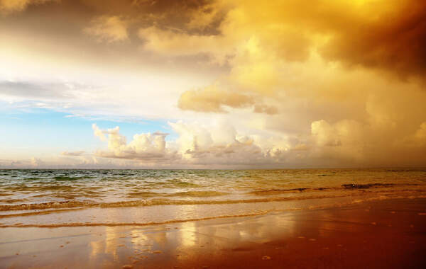 Золотой закат в море артикул 10001802