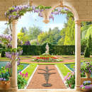 Фреска арка с видом в сад