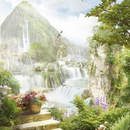 Фотообои "Вид с лестницы на водопады"