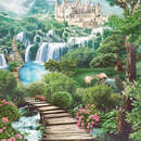 Фотообои с водопадом "Тропинка к замку"