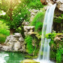 Фотообои с водопадом (весенний пейзаж)